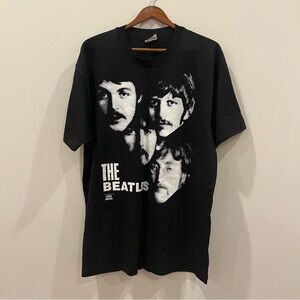 Vintage 90s Beatles Shirt Mens Extra Large Black Single Stitch 2 Sided Band T
